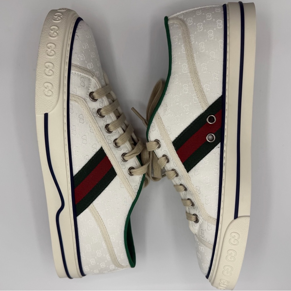 NIB NEW Gucci Men’s 1977 Canvas GG Supreme Logo Monogram Tennis Sneakers